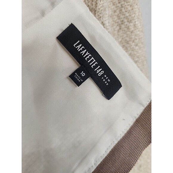 Cream Tweed Boucle Pencil Skirt Quiet Luxury Muted Neutral | Lafayette 148 Sz 10 - Picture 7 of 8